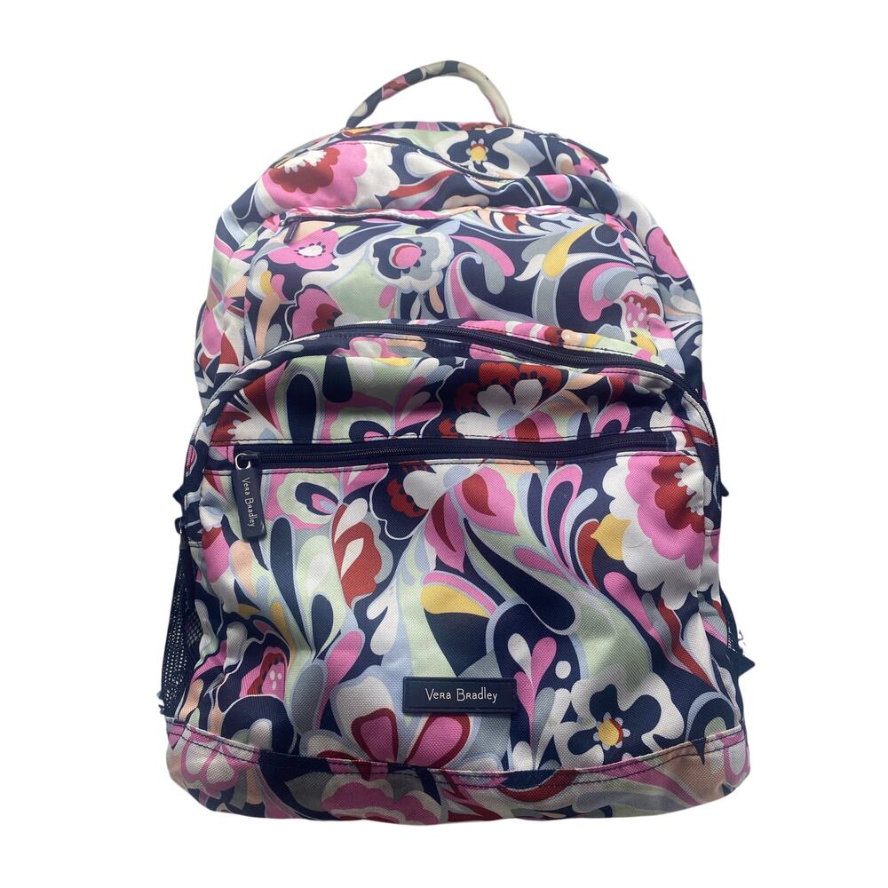 Vera Bradley Mod Paisley Pink Blue Lighten Up Essential Backpack School Travel